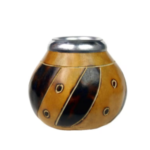 Calebasse traditionnelle décor main - bande & point