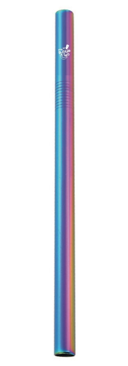 Paille Bubble Tea inox - Arc-en-ciel