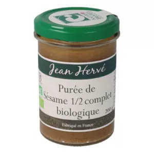 Purée de sésame bio 1/2 complet - 180g - pot en verre